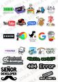 Developer Sticker Pack – Programming, Coding & Tech Vinyl Stickers for Laptop, PC, Desk & Workspace. 