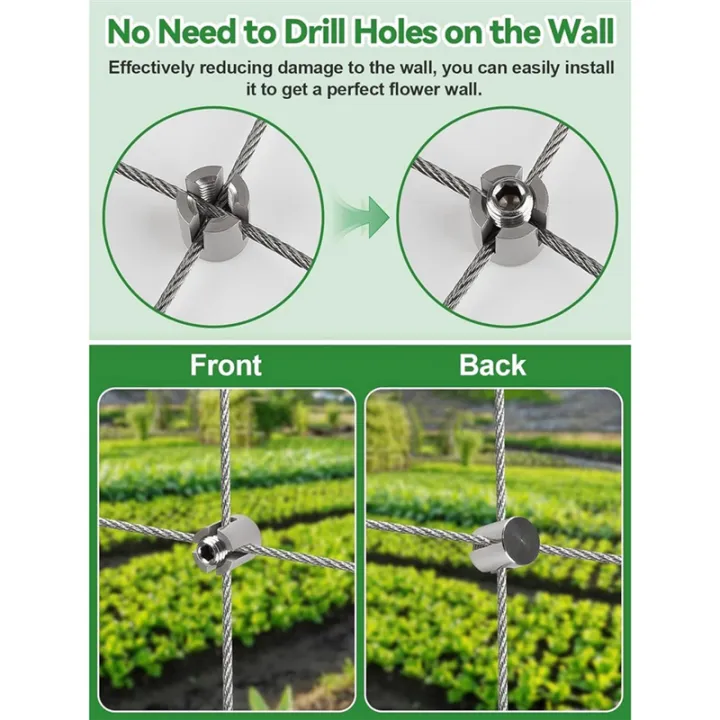 Garden%20Wire%20Trellis%20for%20Climbing%20Plants,%20Silver%20Metal%20Stainless%20Steel%20Garden%20Trellis%20Wire%20Ropes%20System%20Kit%20for%20Plants%20Vines%20-%20Image%203