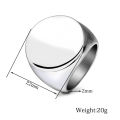 Wholesale High Polished Blank Men's Finger Rings Sliver And Gold Color Square Shape Stainless Steel Signet Ring For Men. 