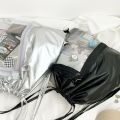 Portable Transparent Pocket Drawstring Backpack Large Capacity PU Itabag Handheld Bag Lightweight Shoulder Bag Outdoor. 