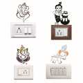 Artsy Home Lord Ganesh Krishna Bundle Of 4 Colored Wall Sticker Light Switch Art Home Decor - Decorative Stickers |. 