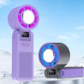Low Noise Ice Compress Cool Refrigeration Electric Fan Foldable Colorful Lighting Personal Cooling Fan Digital Display 199 Gears Small Air Cooler Indoor Outdoor Use. 
