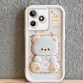 Case for Realme note 60 realme note 60X phone casing back cover Softcase Silicone shockproof Cover new design aesthetic Rotatable mirror Cute Bear with holder JTXXZJ01. 