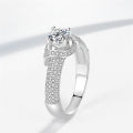 JZ301 Flower Gold Plated Rose Vintage Women's Ring Artificial Diamond Group Set Imitation Moissanite 80 Points Diamond Ring. 