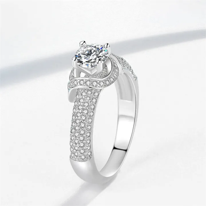 JZ301%20Flower%20Gold%20Plated%20Rose%20Vintage%20Women's%20Ring%20Artificial%20Diamond%20Group%20Set%20Imitation%20Moissanite%2080%20Points%20Diamond%20Ring%20-%20Image%203