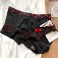 WeihonghunfeiSales promotion New Heart Printed Couple Underwear Women Men Low Waist Briefs Breathable Boxer Panties Boyfriend Girlfriend Lingerie. 