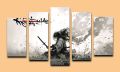 Samurai Warrior Canvas Wall Art – Japanese Anime Style |5-Piece. 