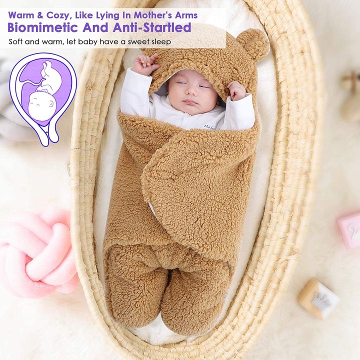 Newborn%20Baby%20Hooded%20Blanket%20Sleeping%20Bag%20Sack%20Swaddle%20Infant%20Winter%20Warm%20Fleece%20Receiving%20Blanket%20with%20Legs%20Knit%20Stroller%20Wrap%20-%20Image%207