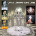 Color Changing Crystal Diamond Table Lamp With Sparking Light. 
