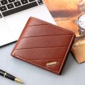 6 Slot 2 Fold Purse Business Multi-position Thin Men's Hand Bag Wear-resistant Retro Male Leather Purse Travel. 