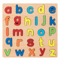Cute Baby- Montessori Colorful Wooden Square Shape Small English Alphabet Puzzle - Early Educational Learning Toy for Baby (20×20 cm). 