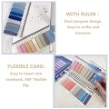 2400 Pcs Sticky Index Tabs, 4 Sheets Morandi Strip Index Tabs, Writable Page Sticky Notes with Ruler for Page Marking. 