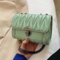 Crossbody Bag Pu Leather Mini Small Square Hand Bag with Chain And Stylish Lock for Women. 