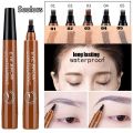 Eyebrow Pen Waterproof 4-Fork Tip Eyebrow Tattoo Pencil Long Lasting Professional Fine Sketch Liquid Eye Brow Pencil. 