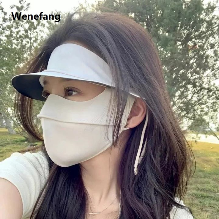 Wenefang%20Vinyl%20Mask%20Sunscreen%20Mask%20Summer%20Ice%20Silk%20Sunshade%20Full%20Face%202025%20Face%20Kini%20Female%20Anti-ultraviolet%20Outdoor%20Cycling%20Hat%20Brims%20-%20Image%202