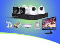 CCTV Camera Set With 24 Hours Night Vision (2 IP Dome, 2 Bullet,8 Port NVR, 1024GB Hdd,17" Monitor & 100 M CAT6 Cable). 