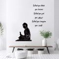 Artsy Home Buddha Inspirational Quote Wall Decal - Modern Zen Decor for Living Room, Bedroom, Office. 