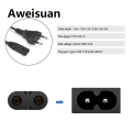 Aweisuan 【Good sharing!】TV EU Power Cord 2m 2.5m AC Power Cord Cable C7 Extension Cord For Vizio Hisense TCL Sony Samsung LG TV Projector Radio Speakers. 