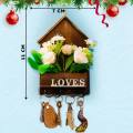 Flower With Love Wall Mount Shelf - Key Holder Wall Mount Design Shelf Rack For Home Decoration |. 