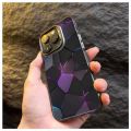 MissConnie Hexagonal Irregular Shape Purple Energy Phone Case Compatible for IPhone 15 11 12 13 14 7 8 Pro Max XR X XS Max Soft Shockproof Cover. 