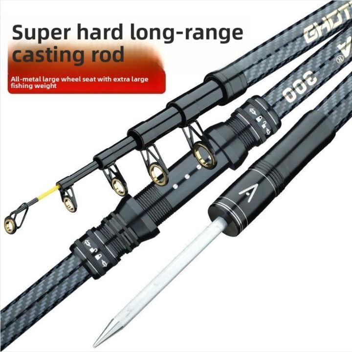 Long Rod Spinner Carp Super Hard Telescopic Fishing Rod 2.1m-4.5m Glass Fiber Carp ...