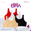 Livingtex 4 Pcs Assorted Color Sports Bra. 