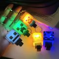 Key Chain Cartoon Mini Figure LED Keychain Kids Design LED Light Game Cube Keychain Car Backpack Luminous Effect Keyring Game Lovers. 