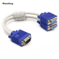 Wenefang 1 male to 2 female VGA split screen cable 1 Computer Dual 2 Monitor Adapter Y Splitter Two Ports VGA extension Cable 15 pin. 