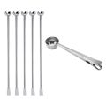 QUANBU 5 Pcs Reusable Swizzle Sticks Coffee Stirrers Beverage Stir Sticks with 2 in 1 Coffee Spoon with Bag Clip. 