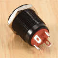 12V 2A 9.5mm LED Metal Cap Power Momentary Push Button Switch Car DIY Modified, Red. 