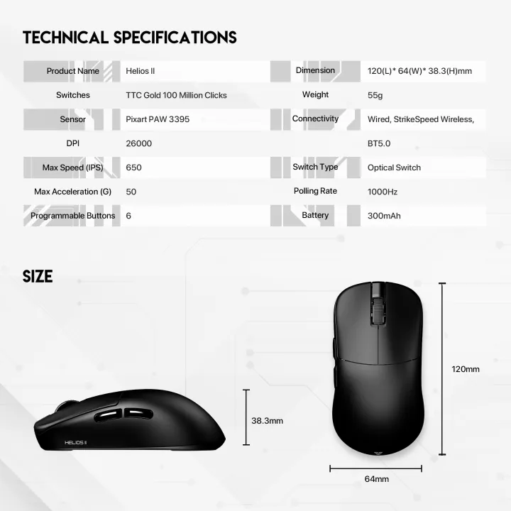 Fantech%20Helios%20II%20Pro%20Wireless%20Gaming%20Mouse%20with%20Nordic%20ARM%20Cortex%20MCU%20and%204K%20Optical%20Sensor%20-%20High-Performance,%20New,%20Black%20-%20Image%202