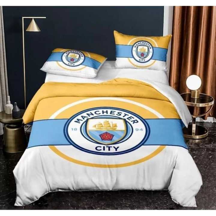 Manchester City Football Club King Bedsheet - 2 pillowcase