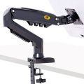 Single Monitor Stand - Gas Spring Single Arm Monitor Stand Desk VESA Mount for 13 to 32 Inch Screen with Clamp, Grommet Mounting Base. 