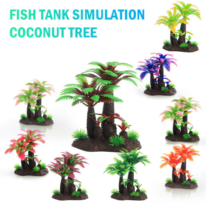 Mini Beach Ocean Coconut Tree Miniature Model Fish Tank Landscape ...