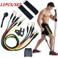 11PCS Resistance Bands Tube Set Stretch Training Rubber Expander Tubes Crossfit Fitness Gum Elastic Pull Rope. 