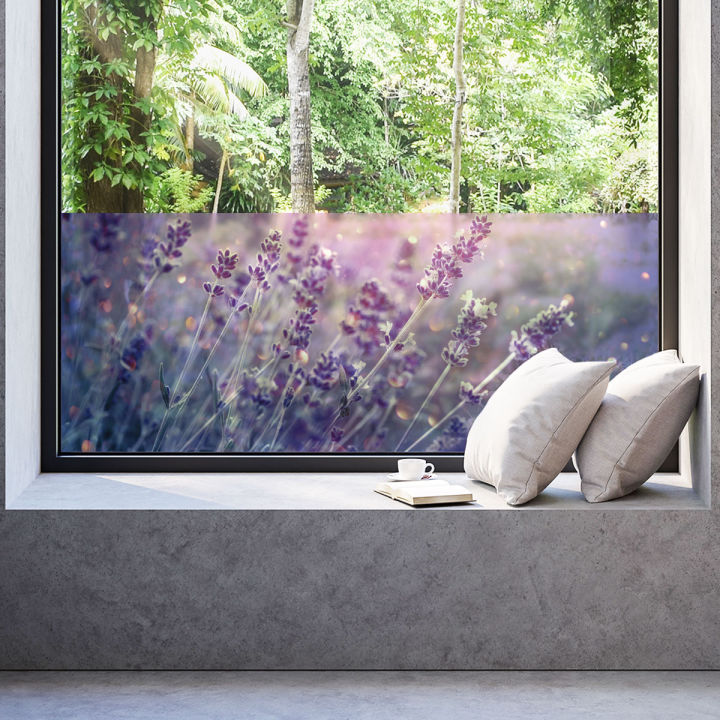 Window Blackout Sticker Options Artsy Home Blackout and Privacy Sticker for Window Lavender Field 1 ...