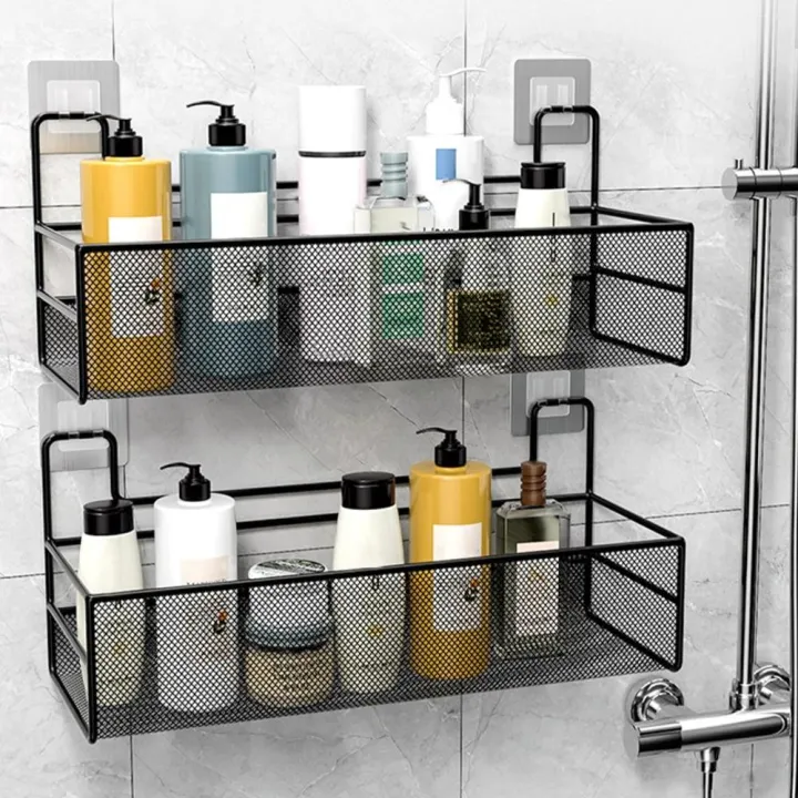 No%20punch%20Wall-mounted%20bathroom%20shelf%20Convenient%20Wall-mounted%20Shower%20shampoo%20rack%20Kitchen%20condiment%20storage%20basket%20for%20Home%20Hotel%20College%20dorm%20Apartments%20Organizing%20toiletries%20Bathroom%20Shower%20Kitchen%20-%20Image%203