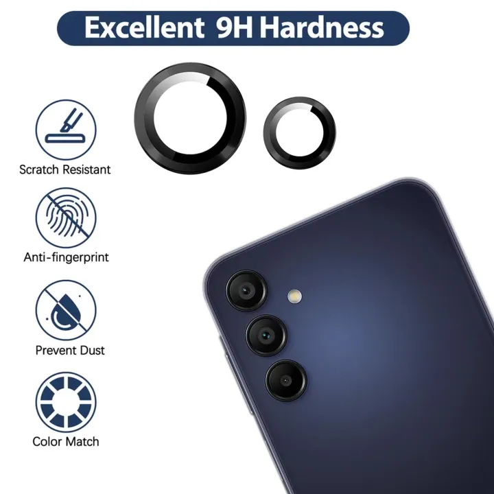 Camera%20Lens%20for%20Samsung%20Galaxy%20A15%205G%20%7C%209H%20Hardness,%20Full%20Coverage%20Camera%20Metal%20Ring%20Ultra-Thin/Clear%20-%20Black%20-%20Image%204