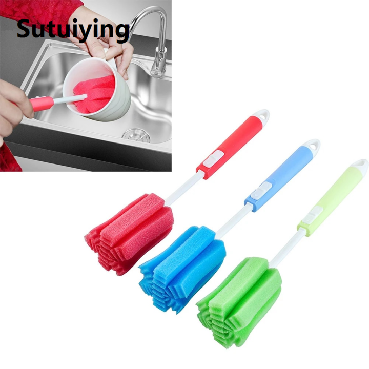 Sutuiying Cleaning Tools 1PC Long Handle Baby Bottle Brush Soft Sponge Brush Water Bottle Glass Cup Washing Cleaner Tool Kitchen Cleaning Specialty Tool