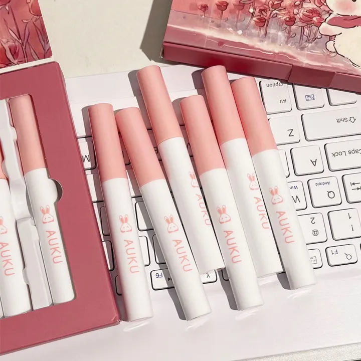 Cosmetics%20Women's%20Long%20Wear%20Anti-Cement%20Matte%20Lip%20Cosmetics%20Korean%20Set%20Lipstick%20Pack%20BunnyGarden%206%20Pieces%20Kawaii%20Beauty%20Cosmetics%20-%20Image%203