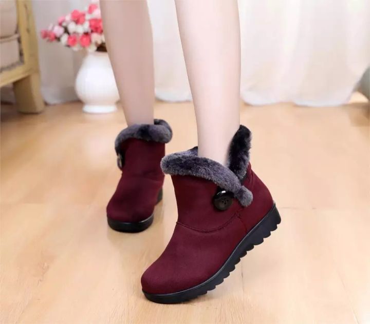 Fabulous Women Winter Warm Snow Boots Fashionable Tassel Flat Platform Cotton Boots
