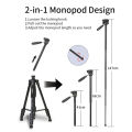 JMARY KP-2274 Professional Camera Tripod with Horizontal Arm & Monopod Mode | 2-in-1 DSLR, Mobile Phone, Vlogging, Live Stream Stand | Heavy Duty Aluminum Adjustable Tripod for Photography & Videography. 