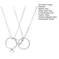 CARAT Exquisite Workmanship Jewelry Romantic Magnetic Heart Ring Couple Necklaces Set Adjustable Matching Pair for Husband Wife Perfect. 