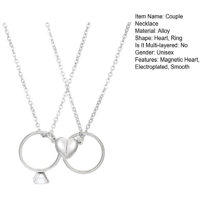 CARAT%20Exquisite%20Workmanship%20Jewelry%20Romantic%20Magnetic%20Heart%20Ring%20Couple%20Necklaces%20Set%20Adjustable%20Matching%20Pair%20for%20Husband%20Wife%20Perfect%20-%20Image%203