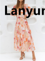 Lanyun 2025 New Women's Long Sleeve Bohemian Floral Maxi Dress Style Sales promotion Beach Tassel Dress V-Neck Elegant Dresses Mature Women. 