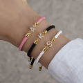 2025 New Bracelet Fashion Brass Options Black Pincl Bracelet Obega Old Color Initials CZ White Rope Cap Girl Fashion. 