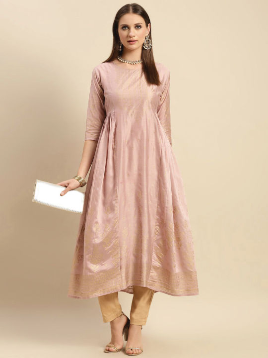 Kiva%20Printed%20Calf%20Length%20Partywear%20Kurtha%20for%20Women%20With%20Gathers%20At%20Side%20-%20Image%207