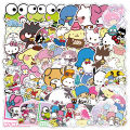 50pcs Children Stickers Cartoon Kuromi My Melody Cute Decals Toys for Girl Laptop Kawaii Aesthetic Anime Decoration Kids Sticker. 