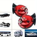 2Pcs Motorcycles Modification 12V/24V Loud Car Horn 300DB Super Loud Air Horns Replacement Kit Red Waterproof Motorcycles Speaker Universal. 