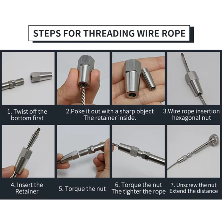 JAERBEE Stainless Steel Disc Closed Body Planter Adjuster Wire Rope ...